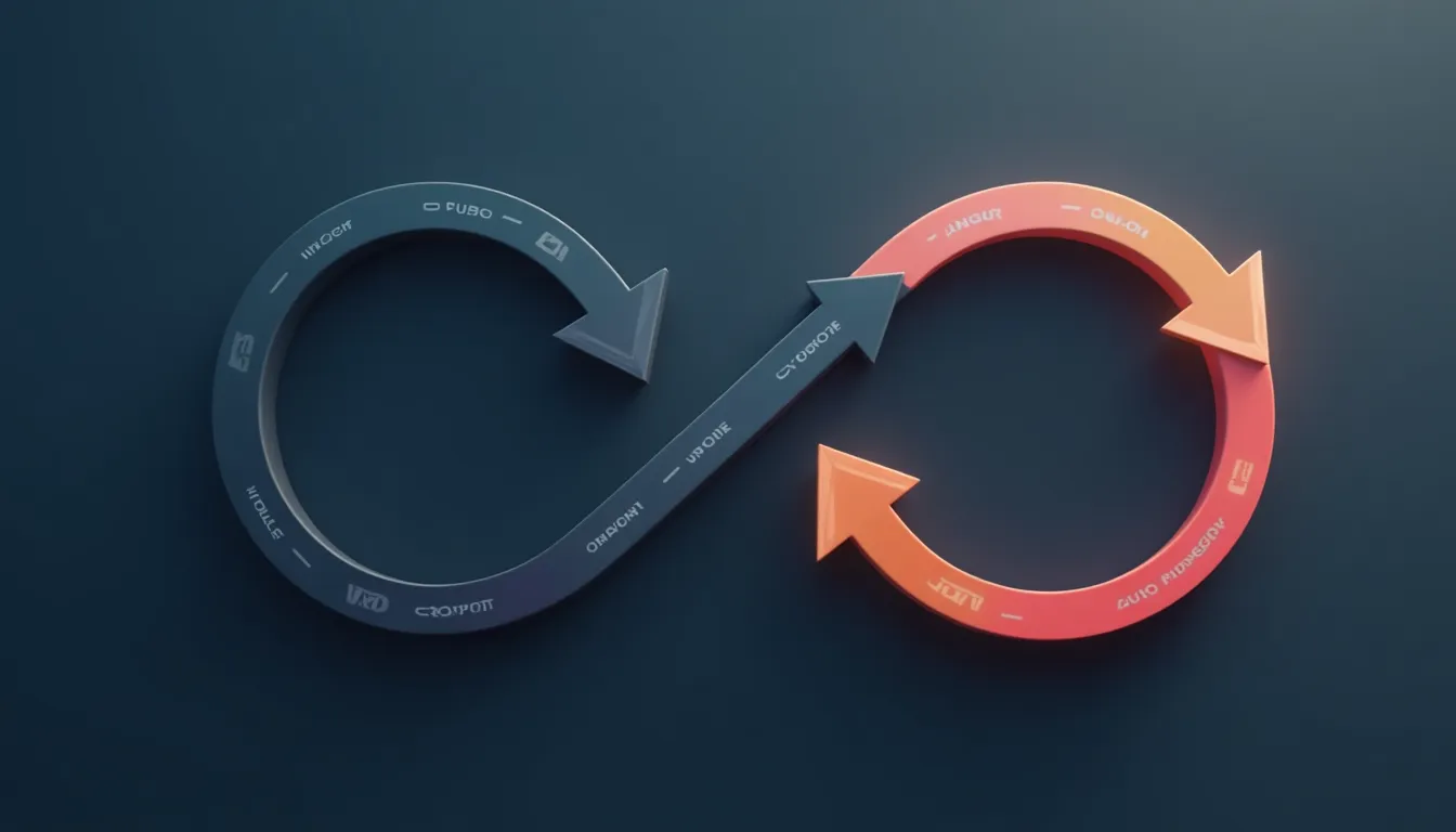 An infinite loop diagram showing the continuous cycle of Input, Growth, and Output in AI learning