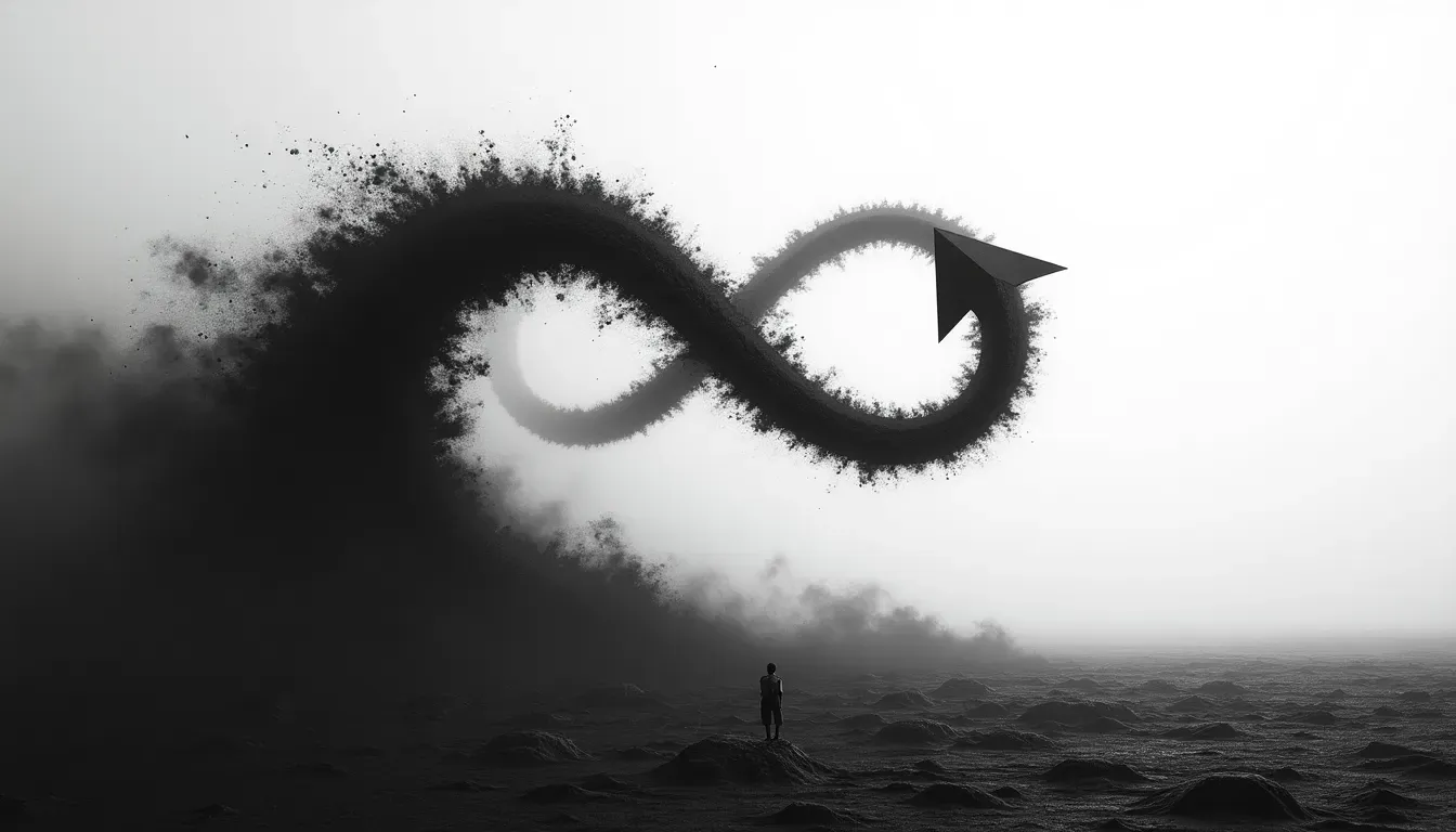 A dynamic endless loop arrow symbolizing continuous learning and growth.
