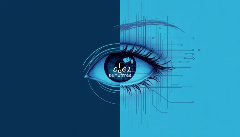 Split illustration of human eye: half organic, half digital, with text 'See Different'